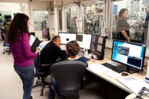 Students working alongside scientists and engineers at ESRF beamline ID21.
